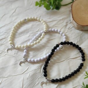 tasbih 33 perles lune argenté