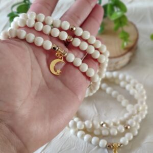 tasbih 99 perles, cadeau umra, lune doré